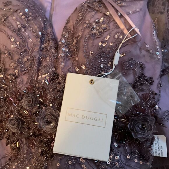 Mac Duggal $798 67493 Womens VINTAGE FLUTTER SLEEVE EVENING GOWN Dress - Picture 14 of 16